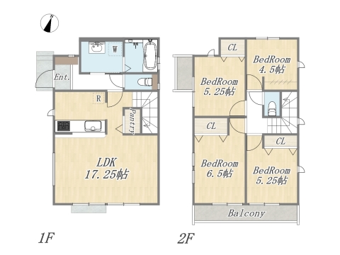 【13号棟】Plan：4LDK+Pantry+カースペース2台｜太陽光パネル搭載