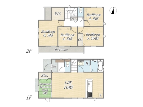 【16号棟】Plan：5LDK+WIC+カースペース2台