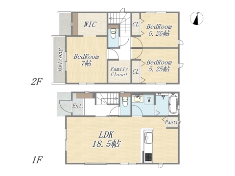 【15号棟】Plan：3LDK+WIC+FC+Pantry+カースペース2台