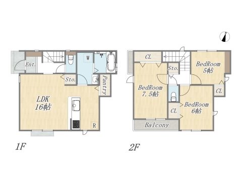 【11号棟】Plan：3LDK+2WIC+Pantry+カースペース