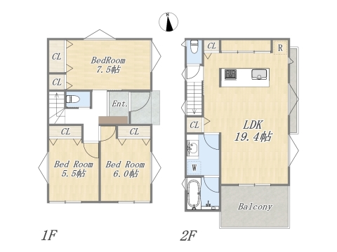 【10号棟】3LDK+Pantry+ワイドバルコニー+カースペース
