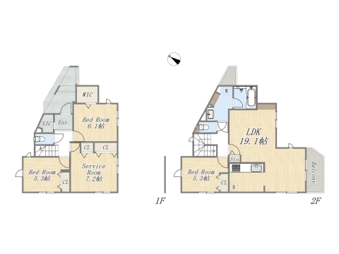 【Plan】2SLDK+WIC+SIC+ビルトインガレージ