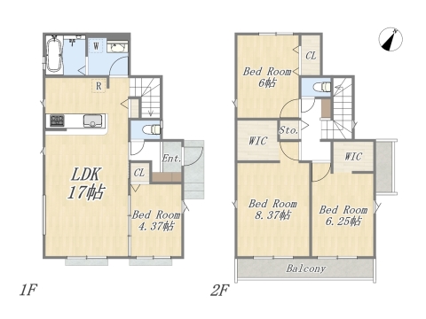 【Plan】4LDK+2WIC+Pantry+カースペース2台