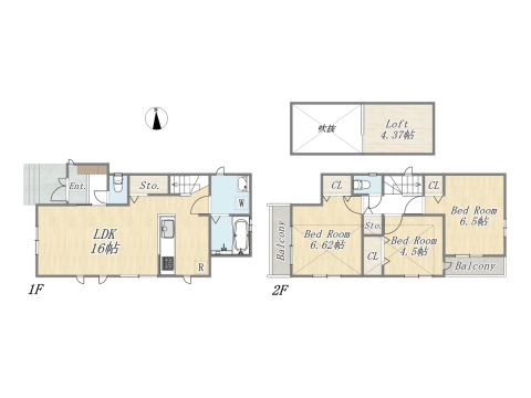 【1号棟】3LDK+Loft+カースペース2台
