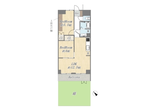 【間取り図】Plan：2LDK+専用庭