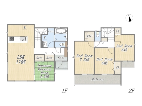 【2号棟】4LDK+WIC+ワイドバルコニー+カースペース2台可 