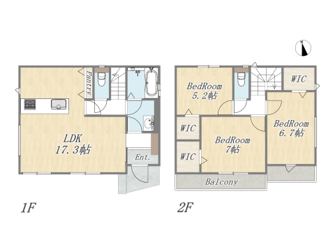 【参考プラン：7号地】 Plan：3LDK+3WIC+Pantry
