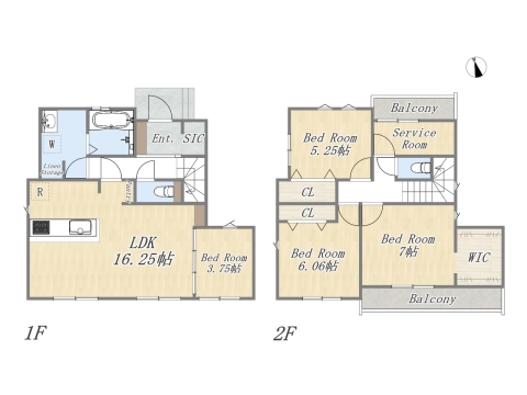 【6号地 参考プラン】 Plan：4SLDK+WIC+SIC+Pantry+カースペース2台 建物参考価格：1603万円 建物面積：101.64㎡ 