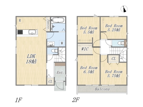 【11号地 参考プラン】 Plan：4LDK+WIC+Pantry+カースペース 建物参考価格：1603万円 建物面積：96.26㎡ 
