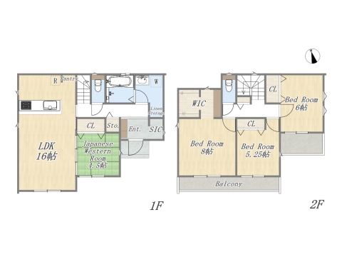 【14号地 参考プラン】 Plan：4LDK+WIC+SIC+Pantry+カースペース2台 建物参考価格：1603万円 建物面積：103.08㎡ 
