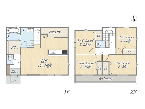 【10号地 参考プラン】 Plan：3LDK+FC+Pantry+カースペース2台 建物参考価格：1603万円 建物面積：102.68㎡ 