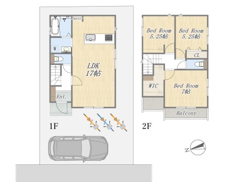 【参考プラン：6号地】 Plan：3LDK+WIC+Pantry+カースペース 建物参考価格：2000万円 建物面積：81.97㎡
