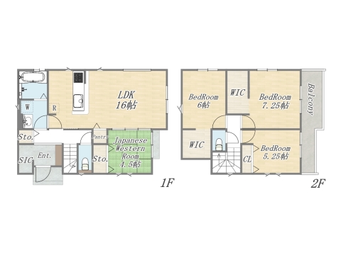 【参考プラン：3号地】 Plan：4LDK+WIC+SIC+カースペース 建物参考価格：2003万円／建物面積：99㎡ 