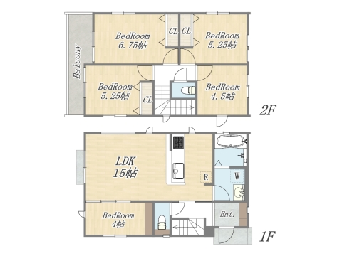 【参考プラン：2号地】 Plan：5LDK+カースペース 建物参考価格：2003万円／建物面積：92㎡ 