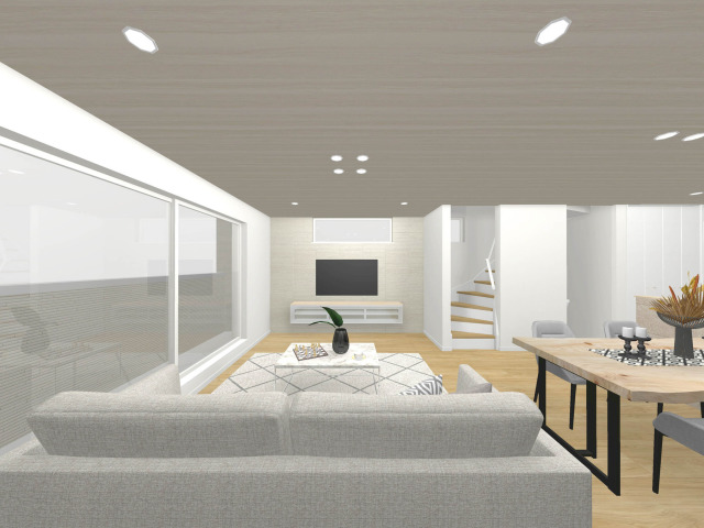 【建物完成イメージパース：B号棟LDK】