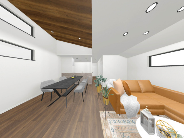【建物完成イメージパース：C号棟LDK】
