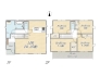 【17号棟】
Plan：4LDK+WIC+ワイドバルコニー+カースペース2台
土地面積：142㎡（42.95坪）
建物面積：107.64㎡（32.56坪）