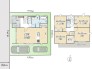 【区画図、間取り図】
4LDK+WIC+SIC+Pantry+カースペース2台
土地面積：104.25m2（31.53坪）
建物面積：97.71m2（29.55坪）
