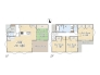【2号棟】
Plan：4LDK+ウッドデッキ+カースペース
土地面積：123.48㎡（37.35坪）
建物面積：98.54㎡（29.8坪）
