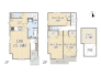 【2号棟】
Plan：3LDK+Loft+カースペース2台
敷地面積：100.35㎡（30.36坪）
建物面積：79.49㎡（24.04坪）