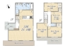 【間取り図】
3SLDK+ウッドデッキ+小屋裏収納+ワイドバルコニー+カースペース