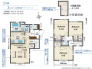 【間取り図】3LDK+小屋裏収納+カースペース
