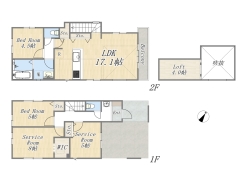 1号棟 2LDK+2S+ロフト+WIC+ビルトインガレージ