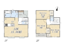 【間取り図】D号棟 2SLDK+カースペース