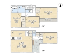 【間取り図】E号棟 3SLDK+カースペース