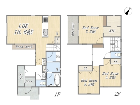 【参考プラン例】参考プランはZEH水準となります。 建物面積:95.64㎡|建物参考価格:2400万円(外構費用、設計費用は込み) ※地盤改良が発生したら、最大30万円かかります。