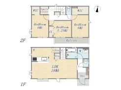 【Plan】3LDK+2WIC+FC+カースペース2台