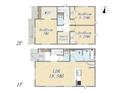 【Plan】3LDK+WIC+FC+Pantry+カースペース2台