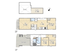 【間取り図】C号棟 1LDK+2S