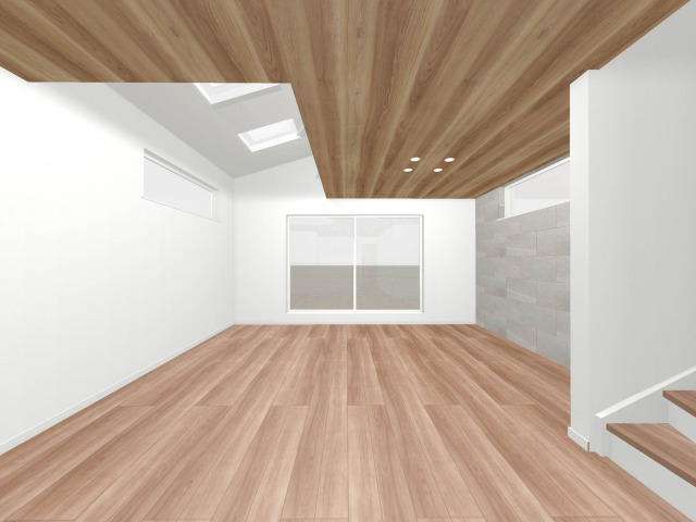 【建物完成イメージパース:A号棟LDK】