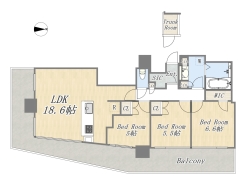 【間取り図】3LDK+SIC+WIC+トランクルーム+ワイドバルコニー