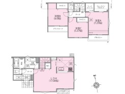【間取り図】3LDK+WIC+SIC+Pantry+カースペース