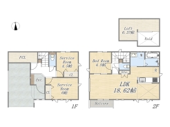 【B号棟】1LDK+2S+FCL+Loft+ビルトインガレージ