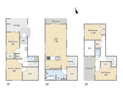 【間取り図】1号棟 3SLDK+リネン庫+ワイドバルコニー