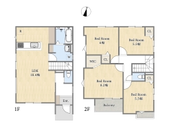 【間取り図】1号棟 4LDK+WIC