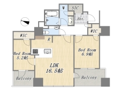 【間取り図】2LDK+2WIC+SIC