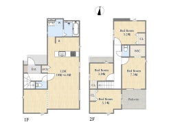 【2号棟】4LDK+パントリー+WIC