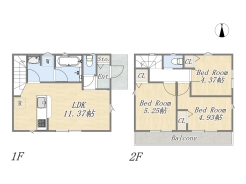 【間取り図】3LDK+カースペース