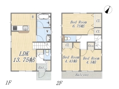 【間取り図】3LDK+カースペース