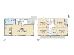 【間取り図】:4LDK+WIC+カースペース2台分