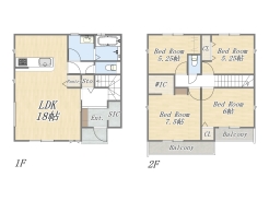 【1号棟】4LDK+WIC+SIC+Pantry+カースペース2台