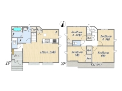 【間取り図】3号棟 4LDK+カースペース2台可