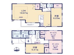 【C号棟】2LDK+2S+カースペース