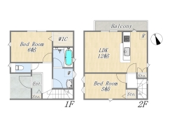 【間取り図】2LDK+WIC