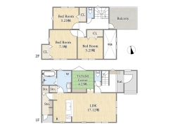 【間取り図】3LDK+カースペース2台