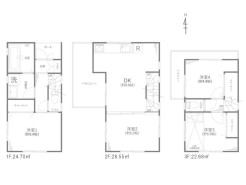 【間取り図】
4DK+小屋裏収納+ワイドバルコニー+カースペース